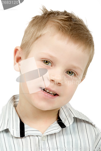 Image of Studio portrait of young beautiful boy
