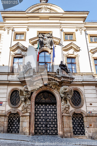 Image of Entrance of italy embassy in Prague