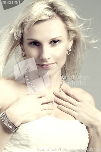 Image of studio portrait of beautiful woman