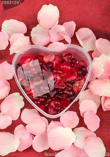 Image of Brightly coloured red gums hearts