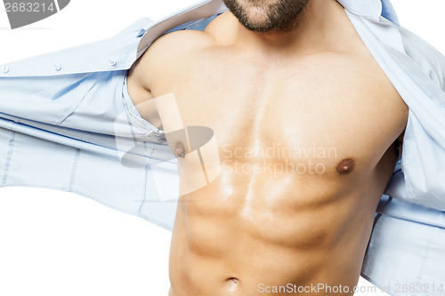 Image of bodybuilding man shirt off