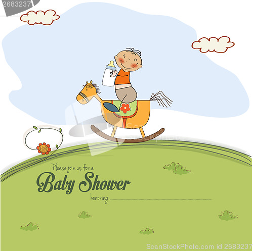 Image of baby shower card with little boy