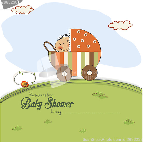 Image of baby shower card with little boy