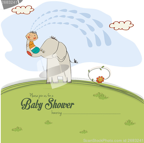 Image of baby  shower card with little boy
