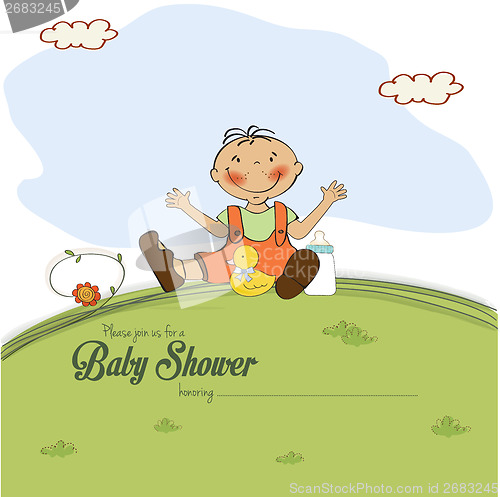 Image of baby shower card with little boy