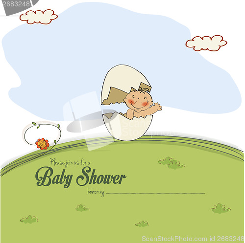Image of baby shower card with little boy