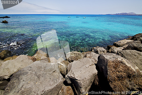 Image of yacht spain harbor pier boat in the blue sky    