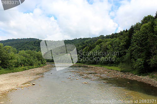 Image of beautiful speed mountainous river