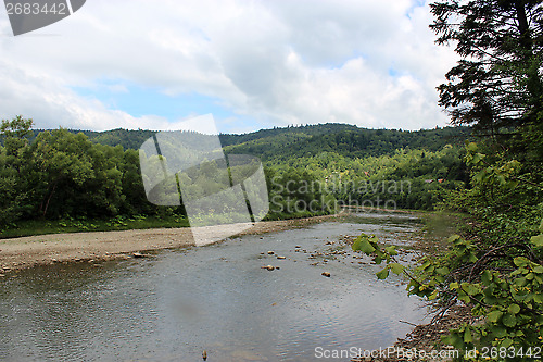 Image of beautiful speed mountainous river