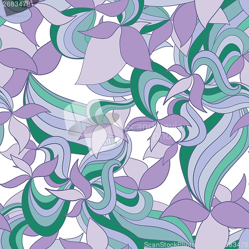 Image of Seamless wave hand-drawn pattern, waves background