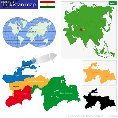 Image of Tajikistan map