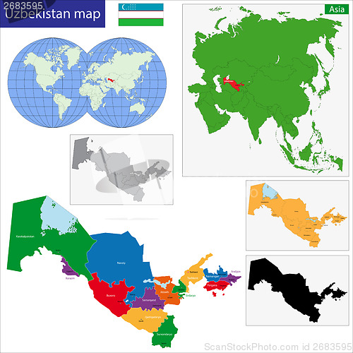 Image of Uzbekistan map