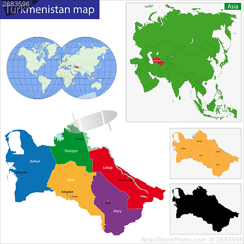 Image of Turkmenistan map
