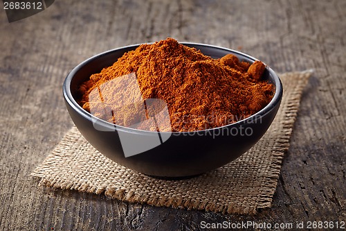 Image of red hot chili pepper powder