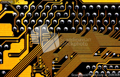 Image of motherboard circuits