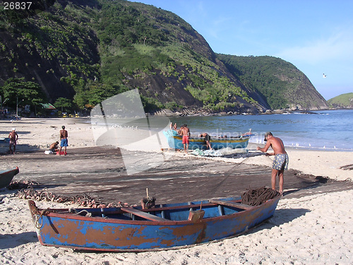 Image of Fishermen on the beach