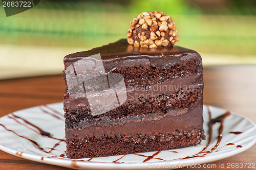 Image of chocolate cake piece