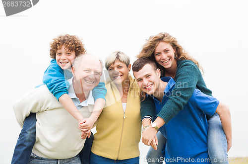 Image of Cheerful family at the vacation