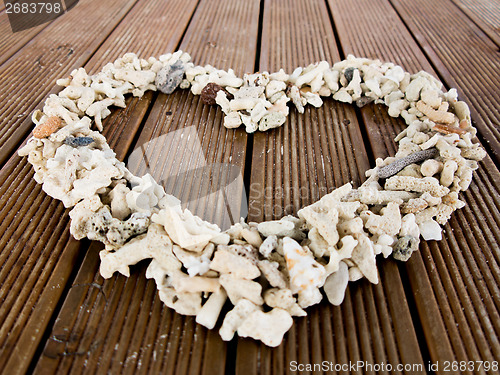 Image of Seashells in the shape of a heart