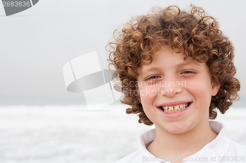 Image of Portrait of a smiling young boy