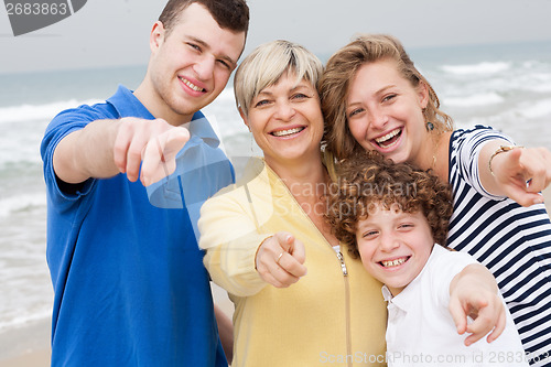Image of Beautiful family at the beach