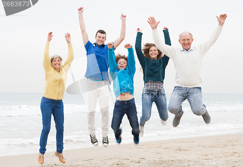 Image of Happy family have fun at vacation