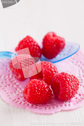 Image of Fresh raspberries and spoon