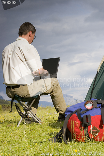 Image of Wireless working in the mountains