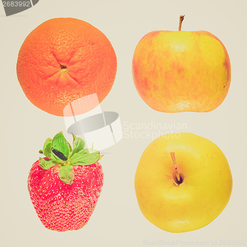 Image of Retro look Fruits isolated