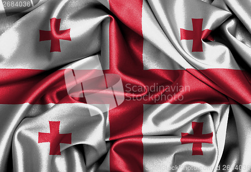 Image of Satin flag, three dimensional render