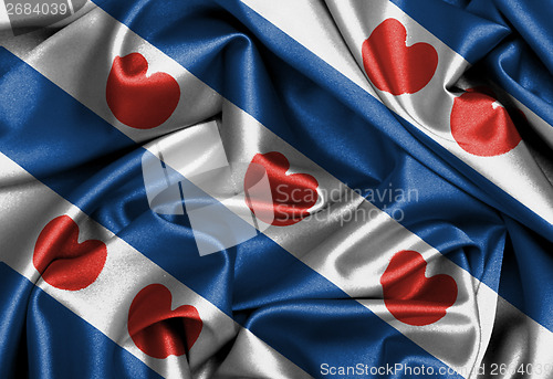 Image of Satin flag, three dimensional render