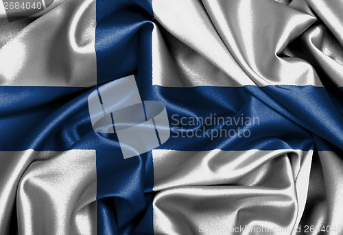 Image of Satin flag, three dimensional render