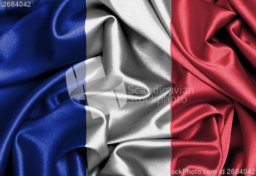 Image of Satin flag, three dimensional render