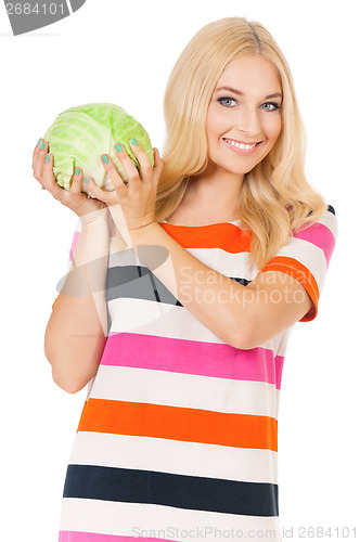 Image of Woman with cabbage