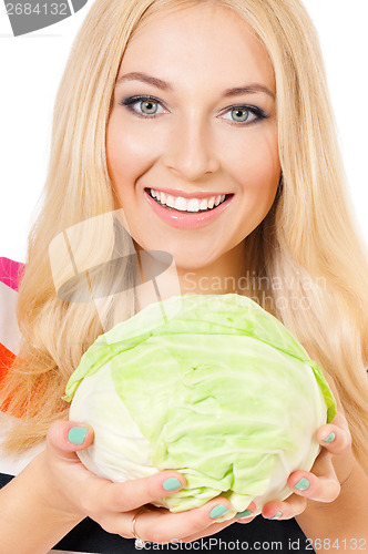 Image of Woman with cabbage