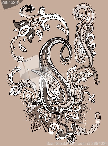 Image of Hand Drawn Paisley ornament.