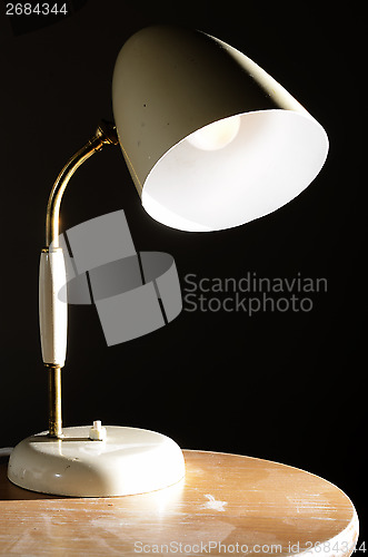 Image of vintage lamp on the coffee table