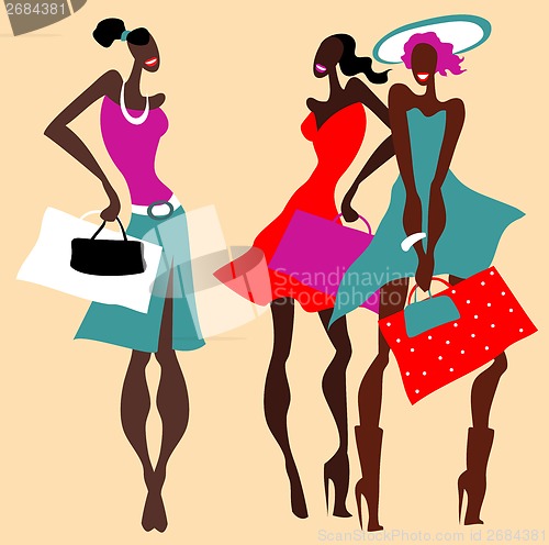 Image of Beautiful Retro Fashion women set.
