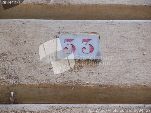 Image of Red house number