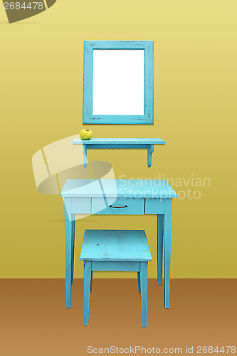 Image of Old table chair and mirror