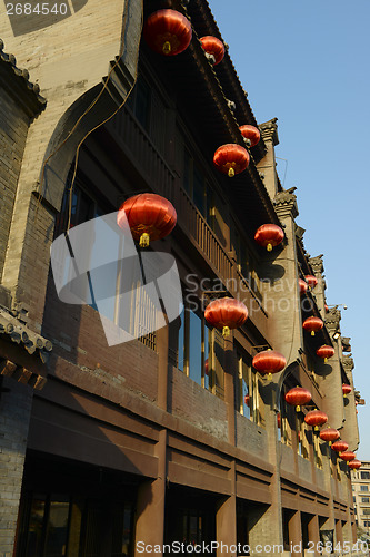 Image of Chinese ancient buildings at the city center of Xian, China