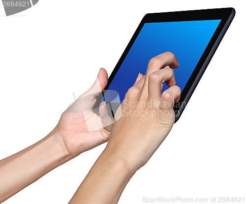 Image of woman using tablet