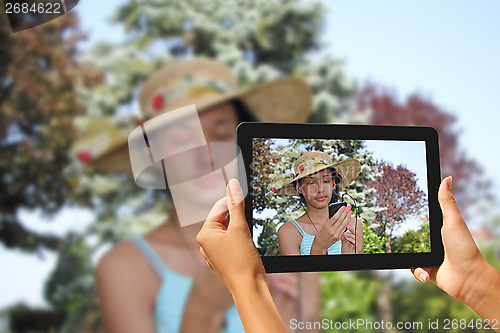 Image of photography with tablet