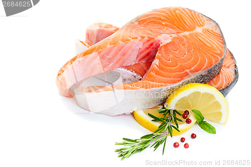 Image of Raw Salmon Steaks