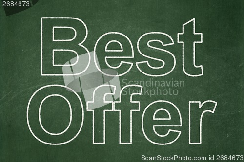 Image of Finance concept: Best Offer on chalkboard background