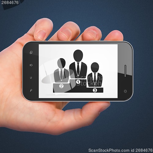 Image of Advertising concept: Business Team on smartphone