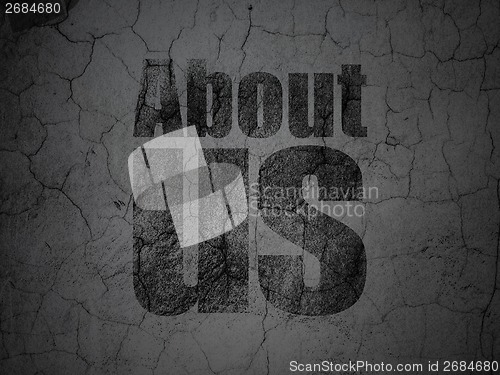 Image of Marketing concept: About Us on grunge wall background