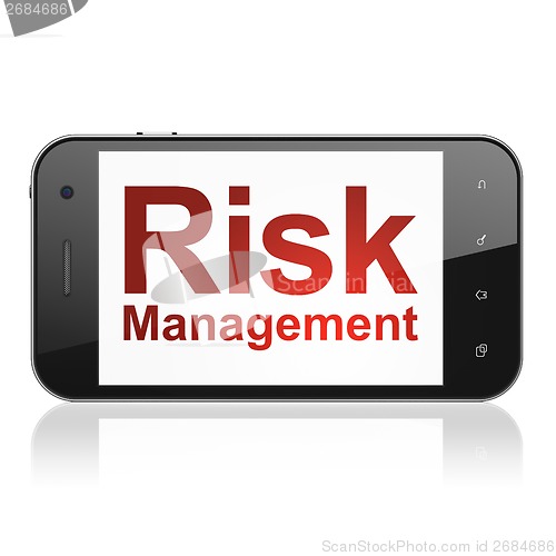 Image of Business concept: Risk Management on smartphone