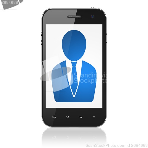 Image of News concept: Business Man on smartphone