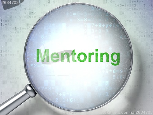 Image of Education concept: Mentoring with optical glass